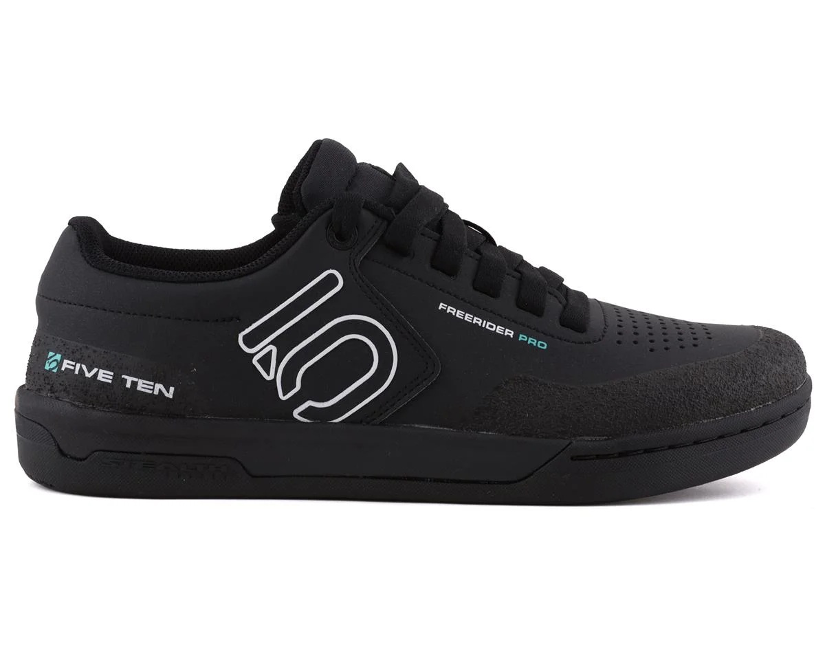 Five Ten Women’s Freerider Pro Flat Pedal Shoe (Core Black/Crystal White/Acid Mint) (6)